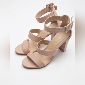 Chinese Laundry Z-Sunday Napa-Su Heeled Sandal In Blush~Size 7